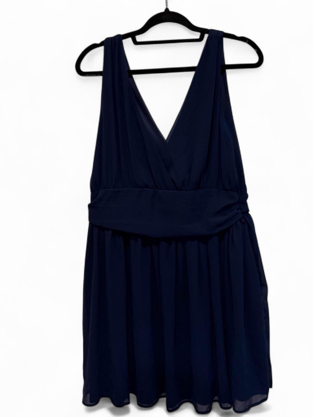 Charlotte Russe Chiffon navy blue Fairycore dress with a V-neckline size XL